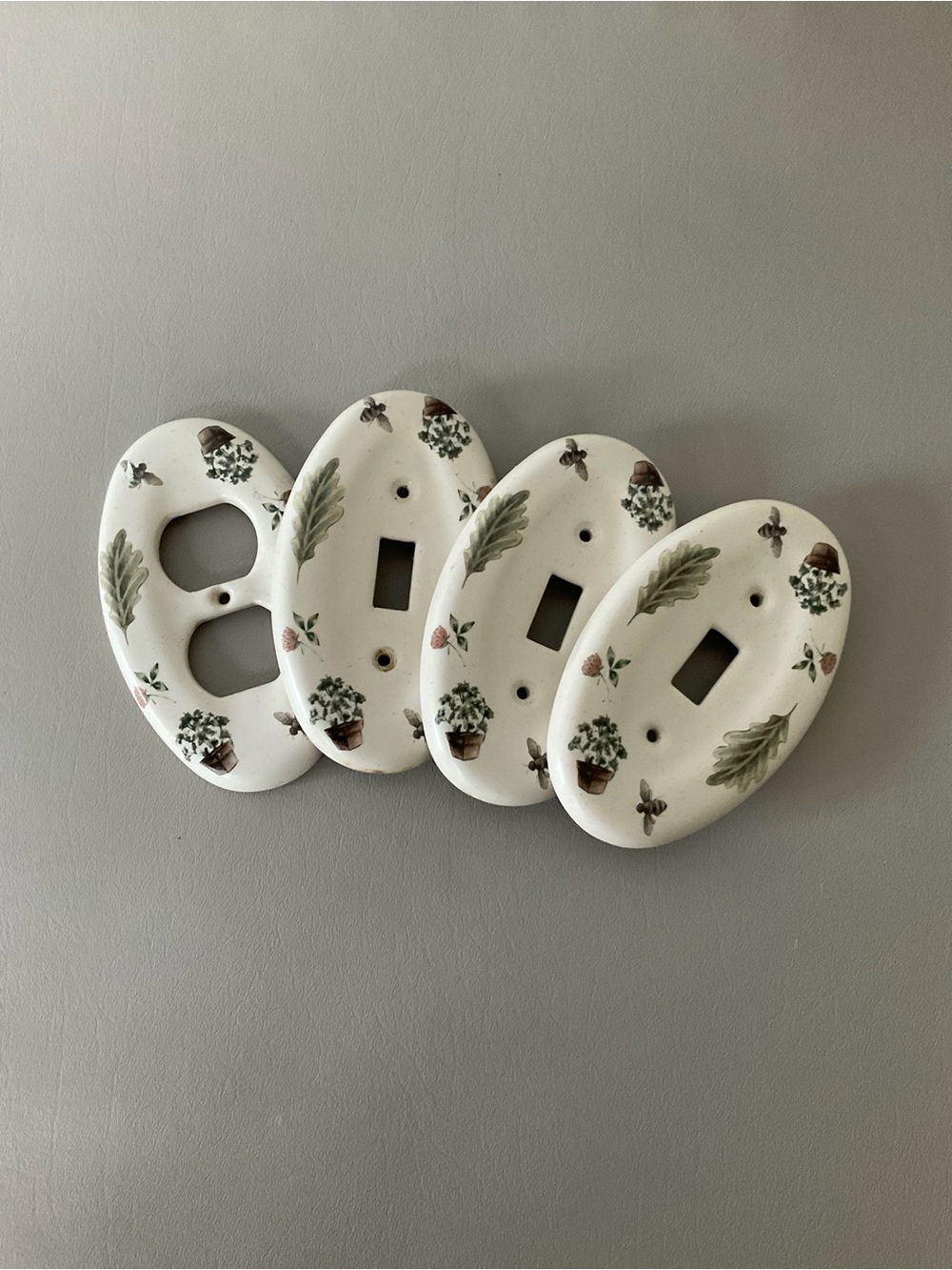 Set of 4 Vintage Pfaltzgraff Naturewood oval ceramic wall plates